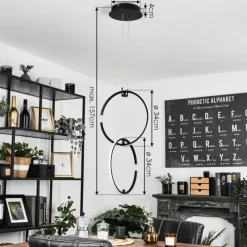 hofstein Suspension Chlak LED Noir, 2 lumières, Télécommandes* Éclairage Led