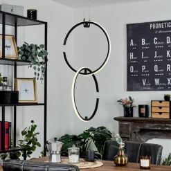 hofstein Suspension Chlak LED Noir, 2 lumières, Télécommandes* Éclairage Led