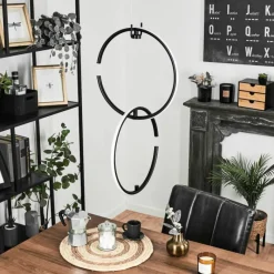 hofstein Suspension Chlak LED Noir, 2 lumières, Télécommandes* Éclairage Led