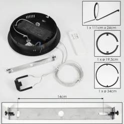hofstein Suspension Chlak LED Noir, 3 lumières, Télécommandes* Éclairage Led
