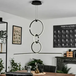 hofstein Suspension Chlak LED Noir, 3 lumières, Télécommandes* Éclairage Led