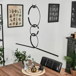 hofstein Suspension Chlak LED Noir, 3 lumières, Télécommandes* Éclairage Led