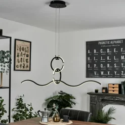 hofstein Suspension Chlak LED Noir, 3 lumières, Télécommandes