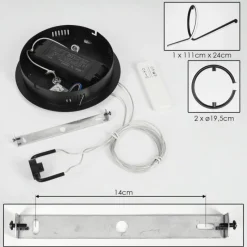 hofstein Suspension Chlak LED Noir, 3 lumières, Télécommandes