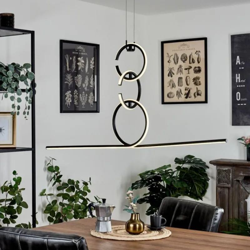hofstein Suspension Chlak LED Noir, 3 lumières, Télécommandes