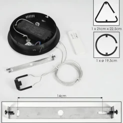 hofstein Suspension Chlak LED Noir, 3 lumières, Télécommandes