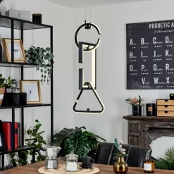 hofstein Suspension Chlak LED Noir, 3 lumières, Télécommandes* Éclairage Led