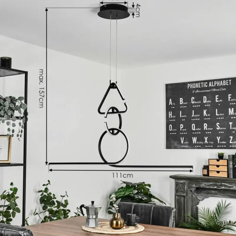 hofstein Suspension Chlak LED Noir, 3 lumières, Télécommandes