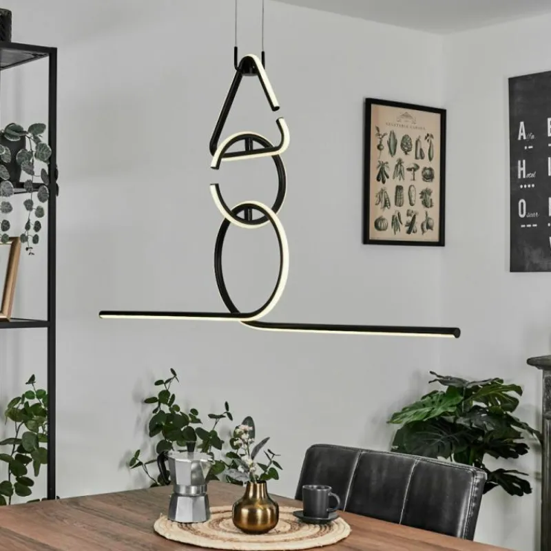 hofstein Suspension Chlak LED Noir, 3 lumières, Télécommandes