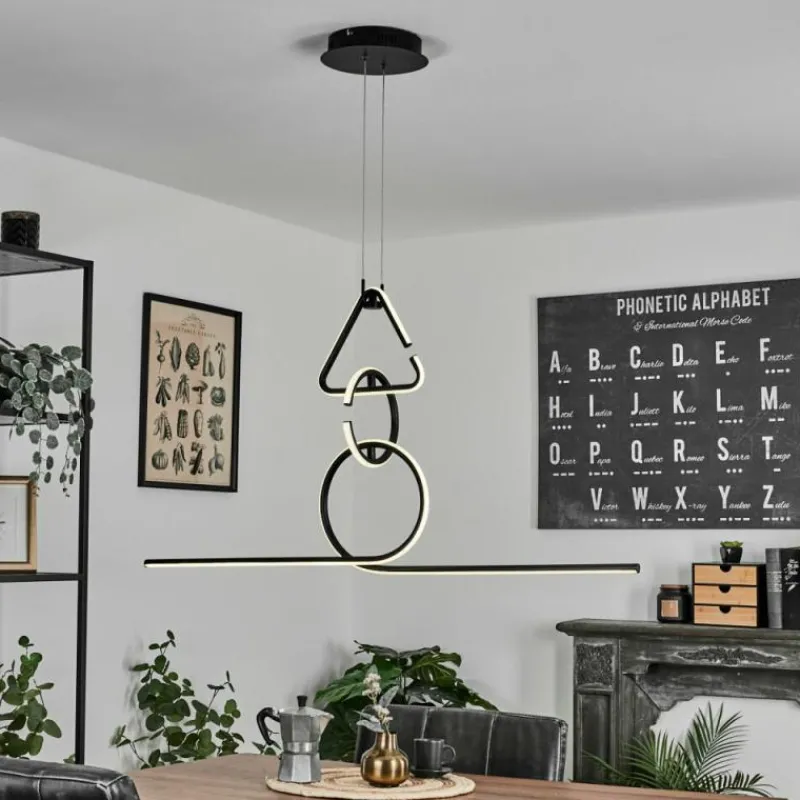 hofstein Suspension Chlak LED Noir, 3 lumières, Télécommandes