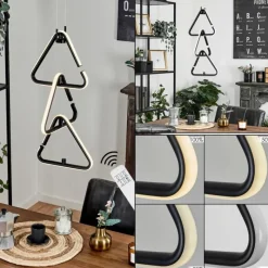 hofstein Suspension Chlak LED Noir, 3 lumières, Télécommandes* Éclairage Led