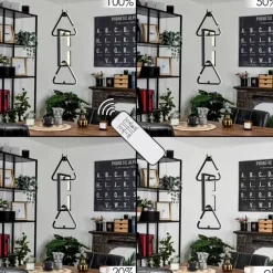 hofstein Suspension Chlak LED Noir, 3 lumières, Télécommandes* Éclairage Led
