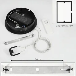hofstein Suspension Chlak LED Noir, 2 lumières, Télécommandes