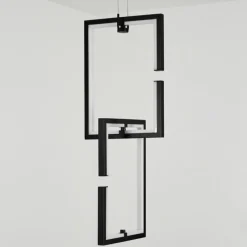 hofstein Suspension Chlak LED Noir, 2 lumières, Télécommandes