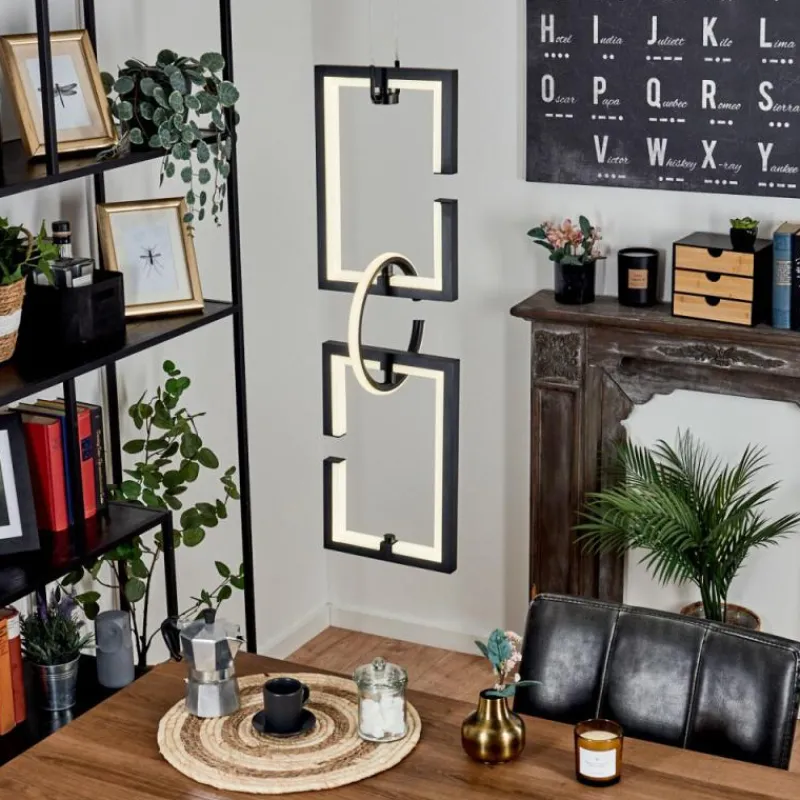 hofstein Suspension Chlak LED Noir, 3 lumières, Télécommandes