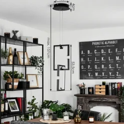 hofstein Suspension Chlak LED Noir, 2 lumières, Télécommandes