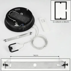 hofstein Suspension Chlak LED Noir, 2 lumières, Télécommandes