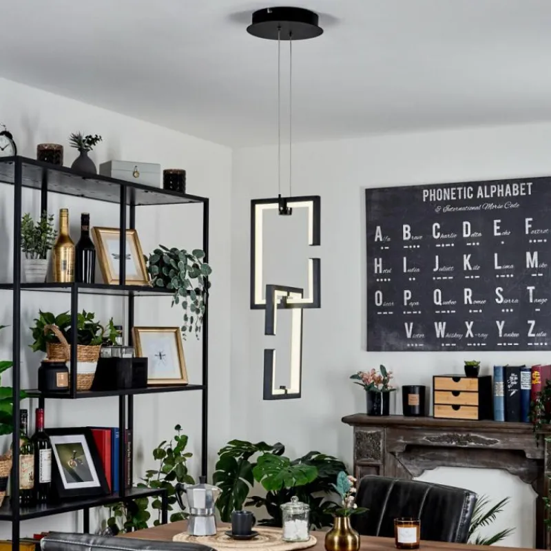 hofstein Suspension Chlak LED Noir, 2 lumières, Télécommandes