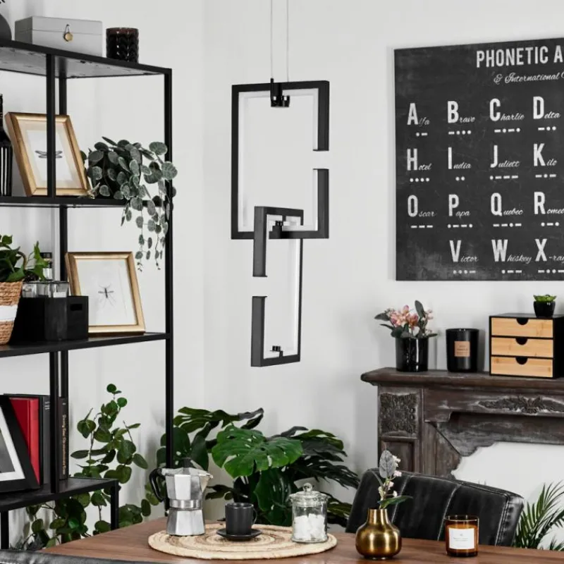 hofstein Suspension Chlak LED Noir, 2 lumières, Télécommandes