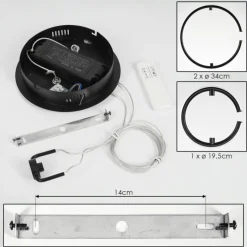 hofstein Suspension Chlak LED Noir, 3 lumières, Télécommandes