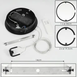 hofstein Suspension Chlak LED Noir, 3 lumières, Télécommandes
