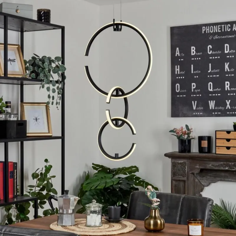 hofstein Suspension Chlak LED Noir, 3 lumières, Télécommandes