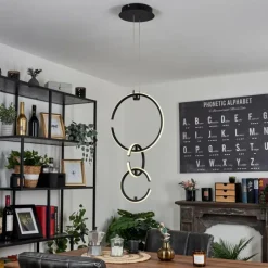 hofstein Suspension Chlak LED Noir, 3 lumières, Télécommandes