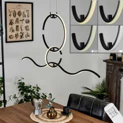 hofstein Suspension Chlak LED Noir, 3 lumières, Télécommandes