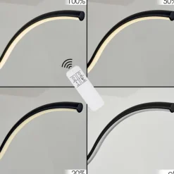 hofstein Suspension Chlak LED Noir, 3 lumières, Télécommandes