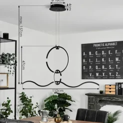 hofstein Suspension Chlak LED Noir, 3 lumières, Télécommandes