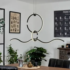 hofstein Suspension Chlak LED Noir, 3 lumières, Télécommandes