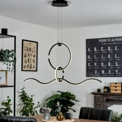 hofstein Suspension Chlak LED Noir, 3 lumières, Télécommandes