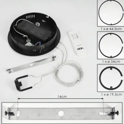 hofstein Suspension Chlak LED Noir, 3 lumières, Télécommandes