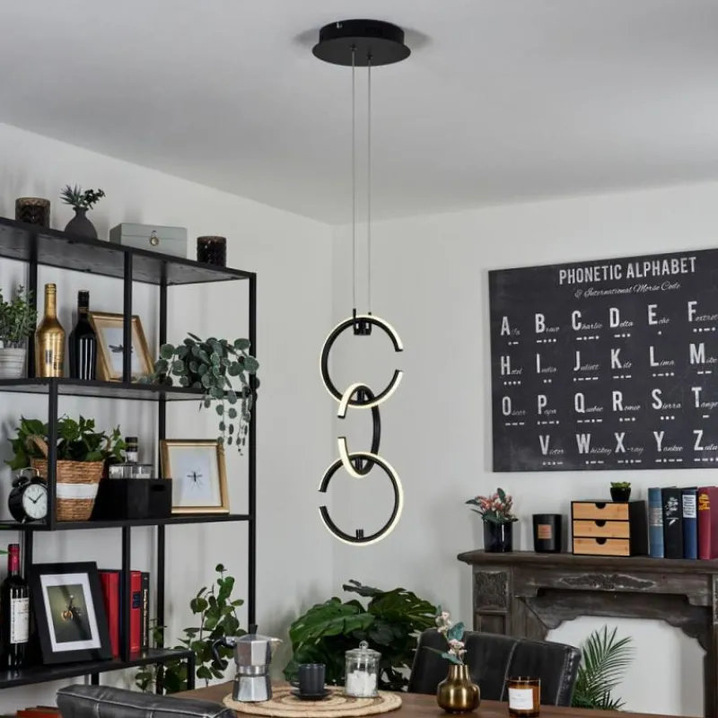hofstein Suspension Chlak LED Noir, 3 lumières, Télécommandes