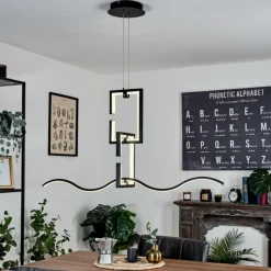 hofstein Suspension Chlak LED Noir, 3 lumières, Télécommandes