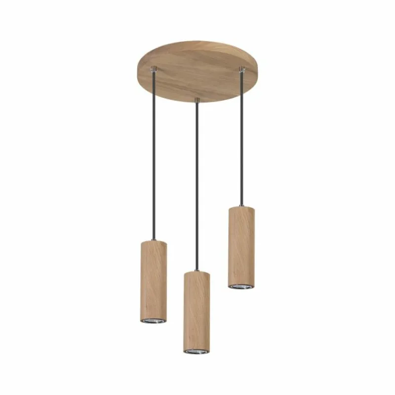 Luminaires Scandinaves-hofstein Suspension Chuquis LED Chrome, Écru, 3 lumières