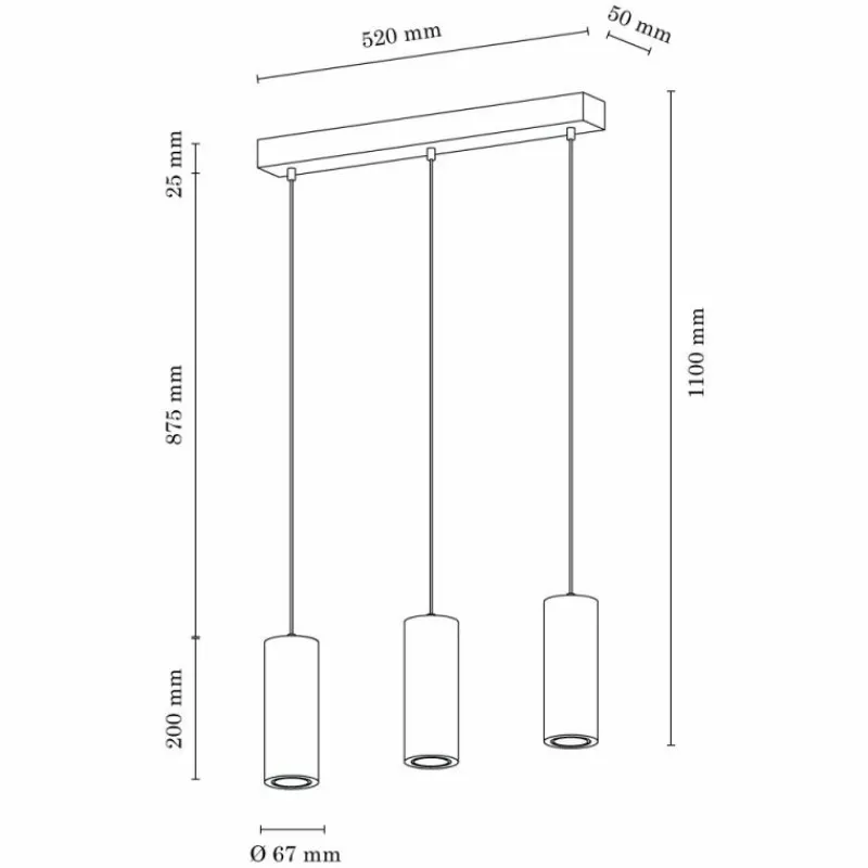 hofstein Suspension Chuquis LED Écru, Noir, 3 lumières