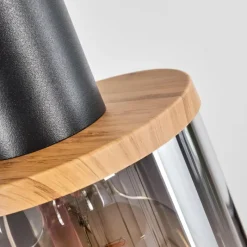 hofstein Suspension Classon Couleur bois, Noir, 4 lumières