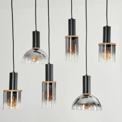 Suspension Verre Fumé-hofstein Suspension Classon Noir, 6 lumières