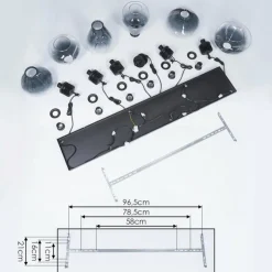hofstein Suspension Coapilla Noir, 6 lumières