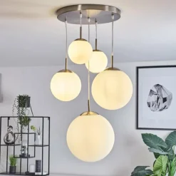 hofstein Suspension Cochuna Nickel mat, 5 lumières