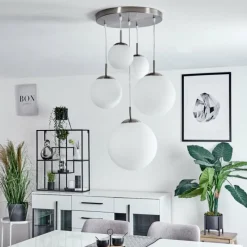 hofstein Suspension Cochuna Nickel mat, 5 lumières