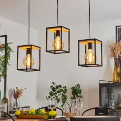 Lampes Vintages & Rétros-hofstein Suspension Colebrook Noir, 3 lumières