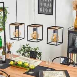 Lampes Vintages & Rétros-hofstein Suspension Colebrook Noir, 3 lumières