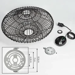 Style Boho-Chic-hofstein Suspension Colimau Noir, 1 lumière