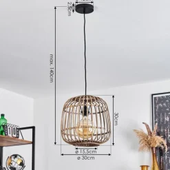 Luminaires Scandinaves-hofstein Suspension Combeima Noir, 1 lumière