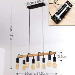 hofstein Suspension Conakry Noir, 8 lumières* Suspensions