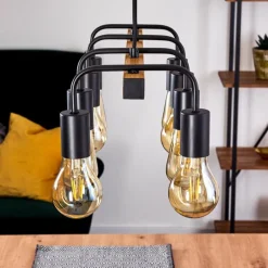 hofstein Suspension Conakry Noir, 8 lumières* Suspensions