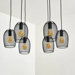 Lampes Vintages & Rétros-hofstein Suspension Conewago Noir, 6 lumières