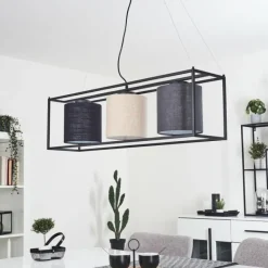 Lampes En Tissu-hofstein Suspension Contumil Noir, 3 lumières